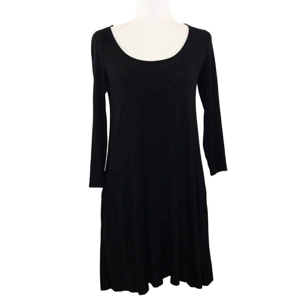 Lulus Twirl Power Black Swing Dress Stretch Soft